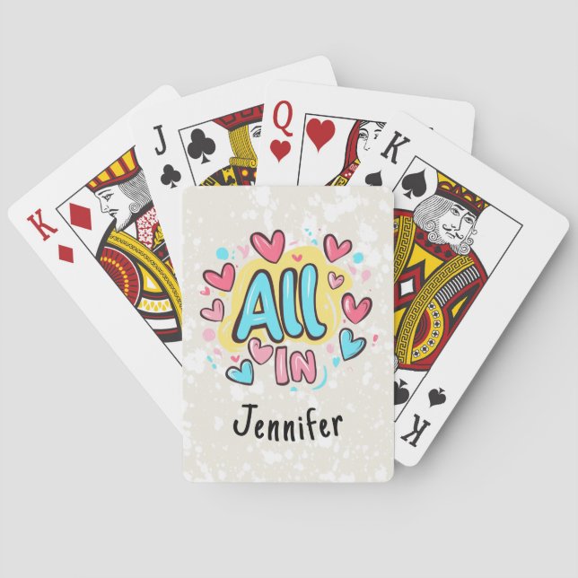 "All In" Personalized Graffiti-Style Playing Cards (Back)