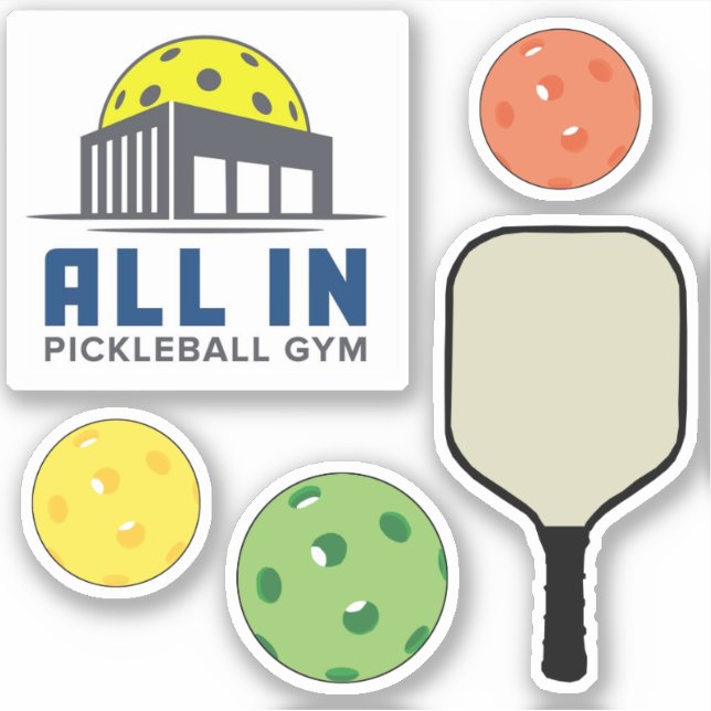 All In Pickleball Gym Stickers (Front)
