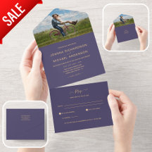All Inclusive Purple Lavender PHOTO Wedding RSVP