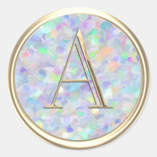 ALL INITIALS Gold Monogram Abstract  Classic Round Sticker