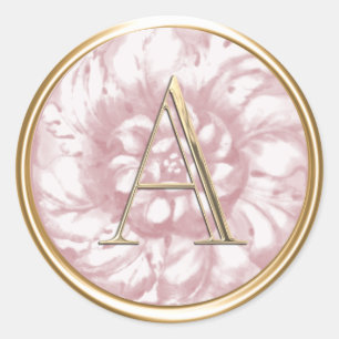 ALL INITIALS Monogram on Dusty Rose Pink C Classic Round Sticker