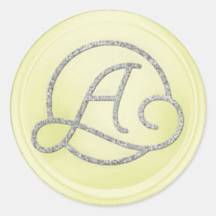 ALL INITIALS Silver Circle Monogram Butter Classic Round Sticker