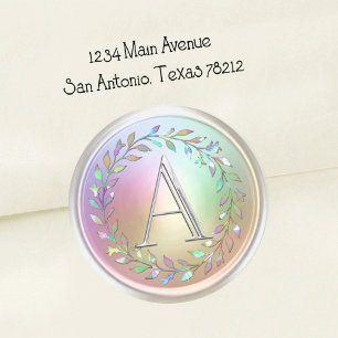 ALL INITIALS Silver Monogram 3 Pearly Wreath Classic Round Sticker