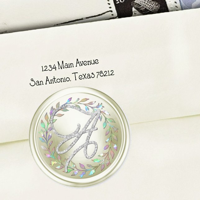 ALL INITIALS Silver Script Monogram Off White Wrth Classic Round Sticker (Creator Uploaded)