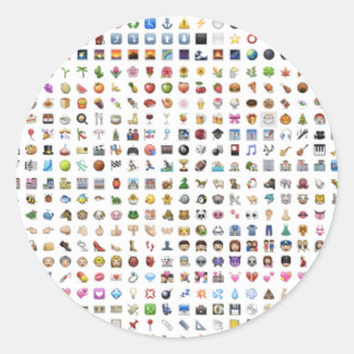All iPhone / iOS emojis Classic Round Sticker