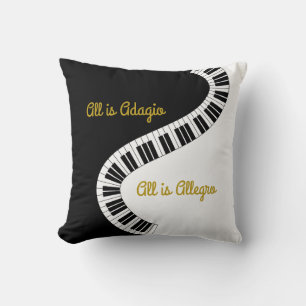 All is Adagio, All is Allegro Piano Christmas Throw Pillow