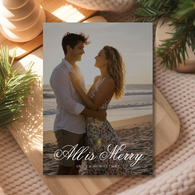 All Is Bright – Couple by the Tree Holiday Card (Creator Uploaded)