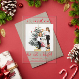 All is Bright Fun Christmas Kids Photo Acrylic Invitations