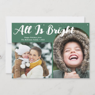All Is Bright Joyeux Noël Carte de vacances