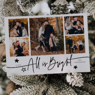 All Is Bright White Multi Photo Holiday Card