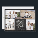 All is Calm, All is Bright Chalkboard Christmas Holiday Card<br><div class="desc">All is Calm,  All is Bright.  Dark charcoal gray chalkboard black board background with chalk-look fancy script writing with words from the famous Christmas carol,  Silent Night.  A sentimental and touching pretty item to remind of the beauty and slendor of the season!</div>