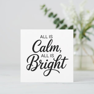 All Is Calm All Is Bright Christmas  Holiday Card