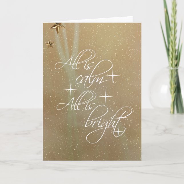 All is Calm, All is Bright Christmas Holiday Card (Front)