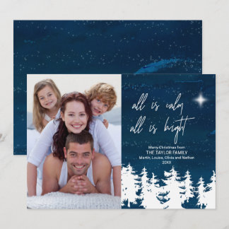 All Is Calm All Is Bright Christmas Photo Holiday Card