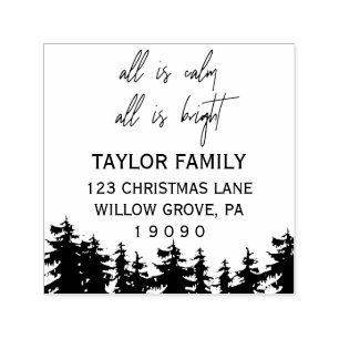 All Is Calm All Is Bright Christmas Return Address Self-inking Stamp