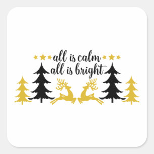 All Is Calm All Is Bright Christmas Sticker 
