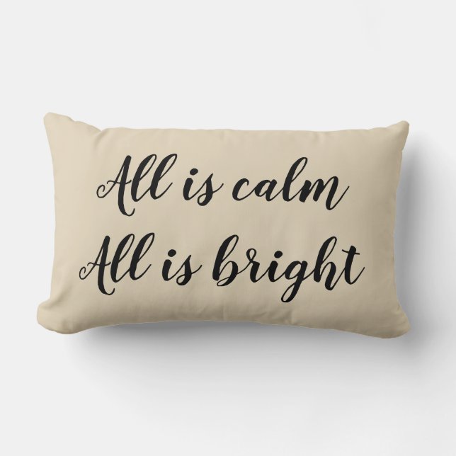 All is Calm All is Bright Christmas Throw Pillow (Front)
