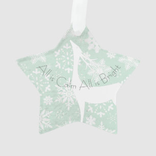 All is Calm All is Bright Deer Acrylic Ornament