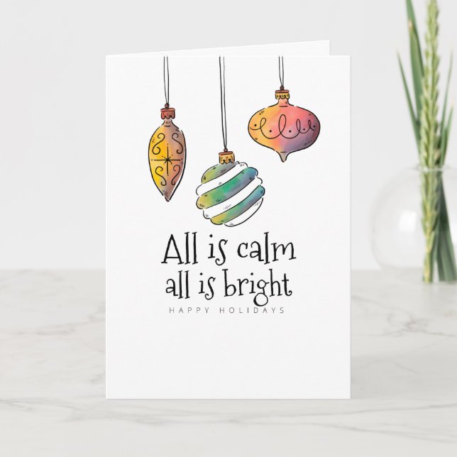 All is Calm All is Bright Folded Christmas Card (Front)