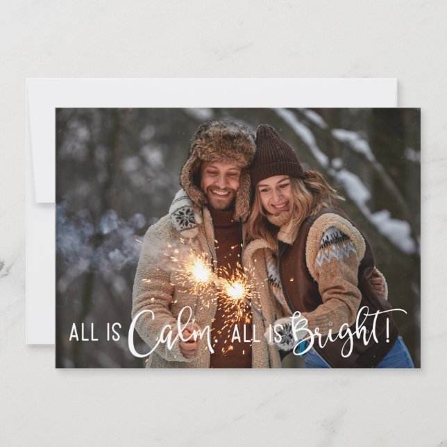 All is Calm All is Bright Holiday Photo Card (Front)