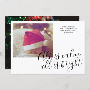 All Is Calm All Is Bright Personalized Christmas Holiday Card