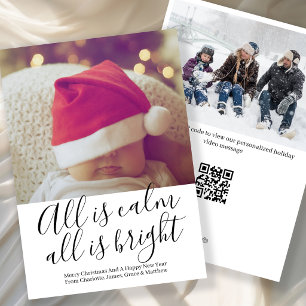 All Is Calm All Is Bright Personalized Christmas Holiday Card