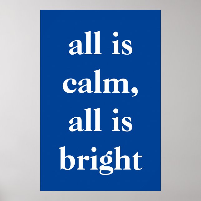 All is Calm, All is Bright Poster (Front)