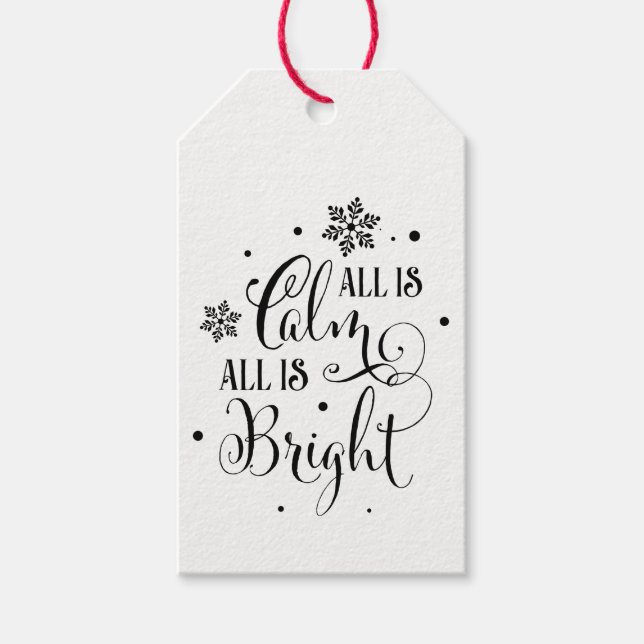 All is Calm/Christmas Quote/ Gift Tag (Front)
