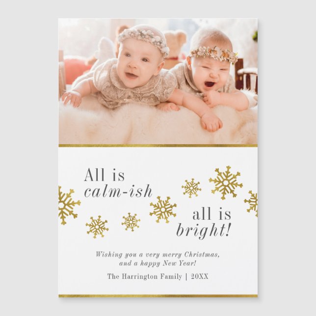 All Is Calm-ish | Elegant Christmas Holiday Photo (Front)