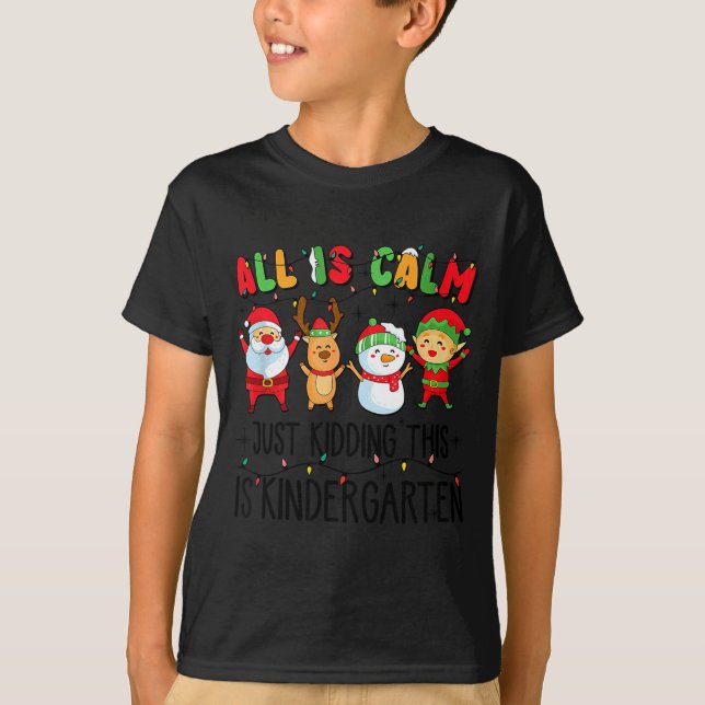 All Is Calm Just Kidding This Is Kindergarten  T-Shirt (Front)