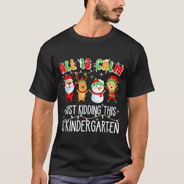 All Is Calm Just Kidding This Is Kindergarten  T-Shirt (Front)