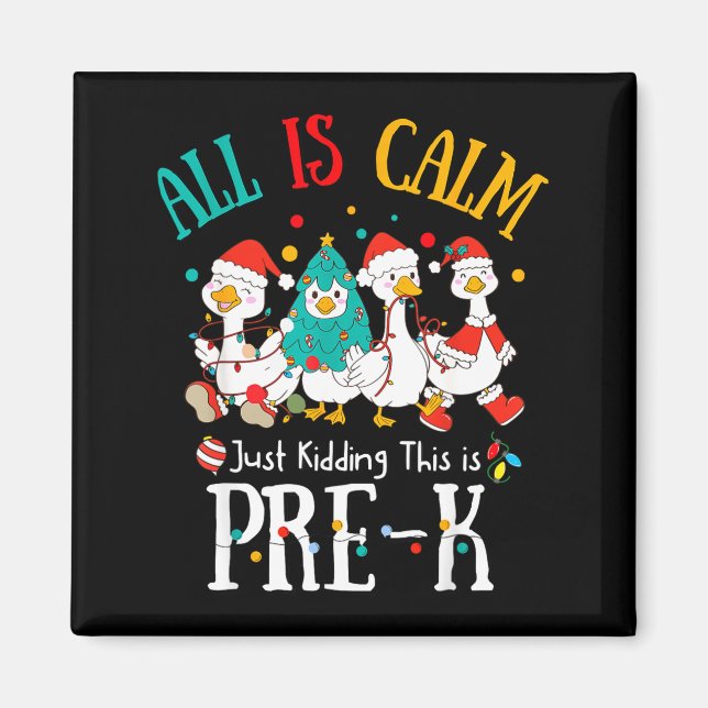 All Is Calm Just Kidding This Is Pre-k Christmas  Magnet (Front)