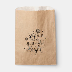 ALL IS CALM Whimsical Christmas Holiday Favour Bag
