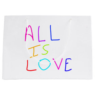 All is love rainbow colourful pride LGBTQ gay june Large Gift Bag