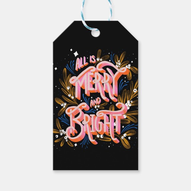 All is merry and bright gifts tag (Front)