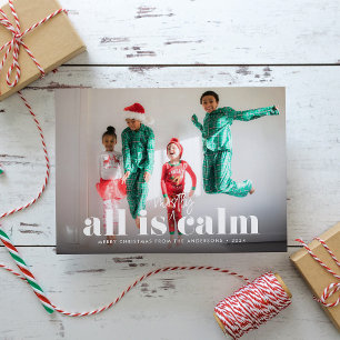 All is Mostly Calm Single Photo  Holiday Card