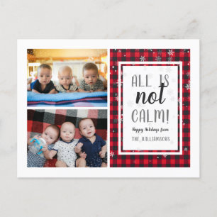 All Is Not Calm! Christmas Collage 2 Family Photos Holiday Postcard