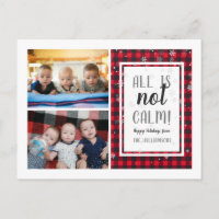 All Is Not Calm! | Christmas Plaid Family Photo