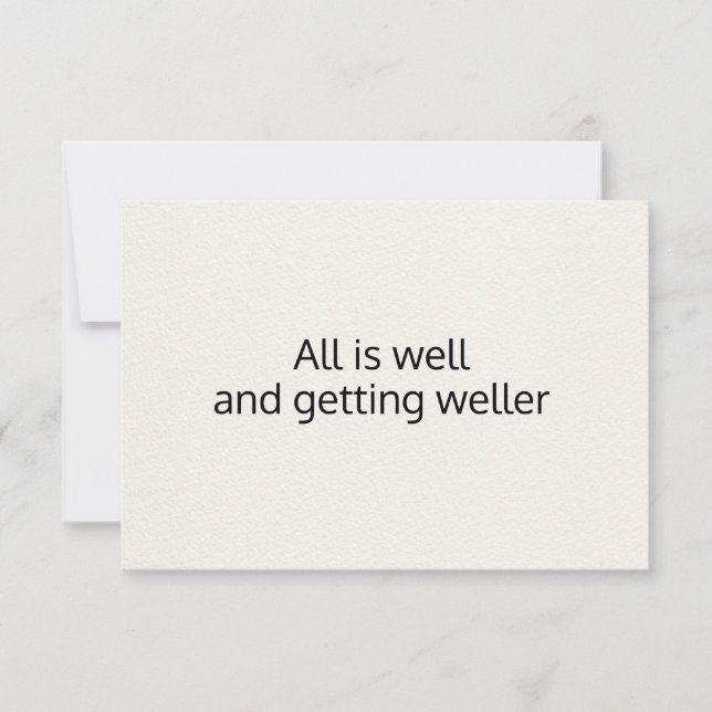 All is Well Black White Basic Affirmation Card (Front)