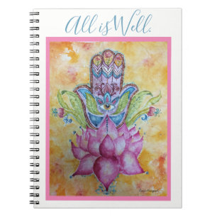 All is Well Hamsa Art Spiral Notebook