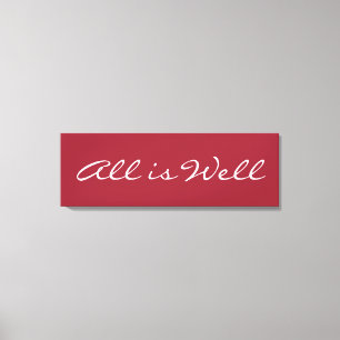 All is Well, Wrapped Canvas Inspirational Quote
