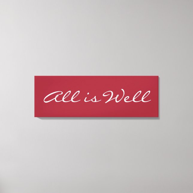 All is Well, Wrapped Canvas Inspirational Quote (Front)