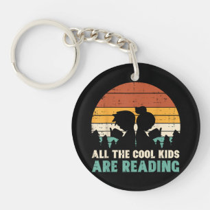 All Kids Are Reading Retro Read Book Lover Boys Gi Keychain