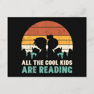 All Kids Are Reading Retro Read Book Lover Boys Gi Postcard