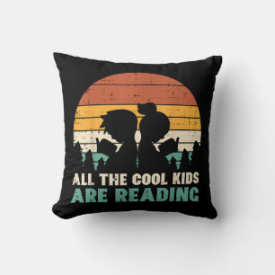 All Kids Are Reading Retro Read Book Lover Boys Gi Throw Pillow