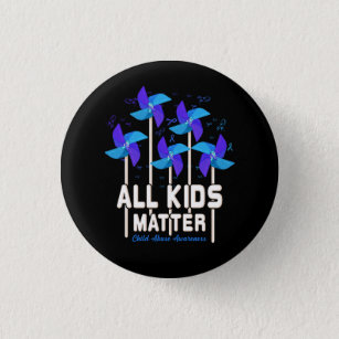 All Kids-Matter Pinwheel Child Abuse Prevention Aw 1 Inch Round Button
