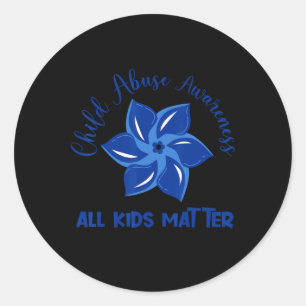 All Kids Problem Child Abuse Awareness Pinwheel  Classic Round Sticker
