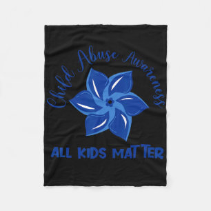 All Kids Problem Child Abuse Awareness Pinwheel  Fleece Blanket