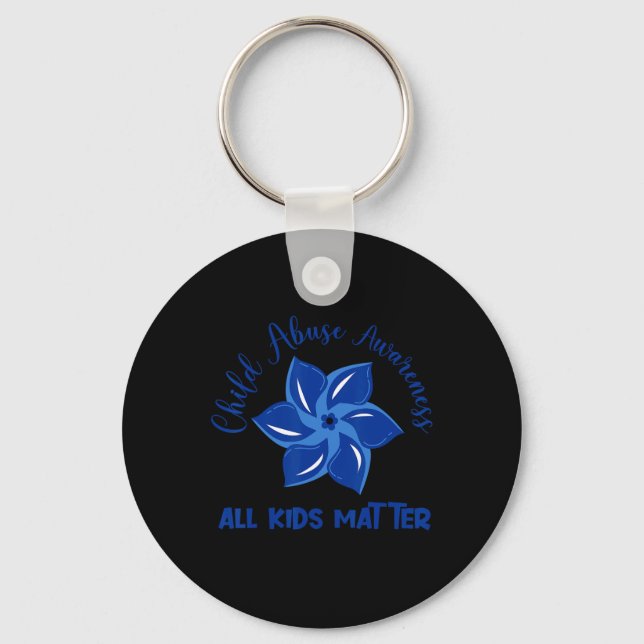 All Kids Problem Child Abuse Awareness Pinwheel  Keychain (Front)