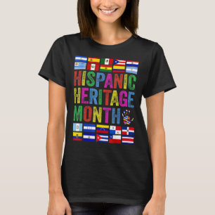 All Latin American Flags Latino Hispanic Heritage  T-Shirt